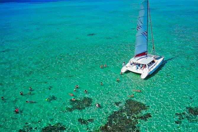 Catamaran Adventure Full Day: Ile aux cerfs,GRSE Waterfall,Snorkeling &BBQ Lunch - Ile aux Cerfs lagoon time: snorkeling and swimming breaks done right (or not perfect)