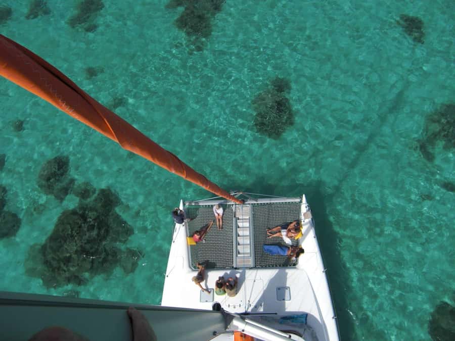 Catamaran cruise to Ile aux Cerfs from Pointe Jerome - The 42 ft boat setup: shade, toilets, and space that matters in Mauritius heat