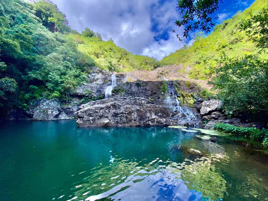 From Quatre Cocos: Tamarind Falls Hiking Day Trip - What you’ll do at the falls: natural pools and that under-cascade cool-down