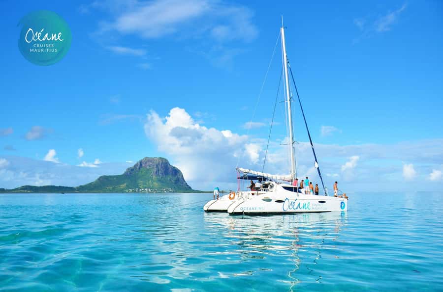 Ile Aux Bénitiers : Private Catamaran Cruise & Gourmet Lunch - Dolphins at Grande Riviere Noire, then the La Preneuse marine-life swim stop