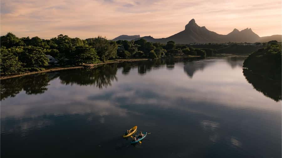 Mauritius: Guided Sunrise Kayak Tour on the Tamarin River - Sunrise Views with the Rempart and 3 Mamelles in Frame