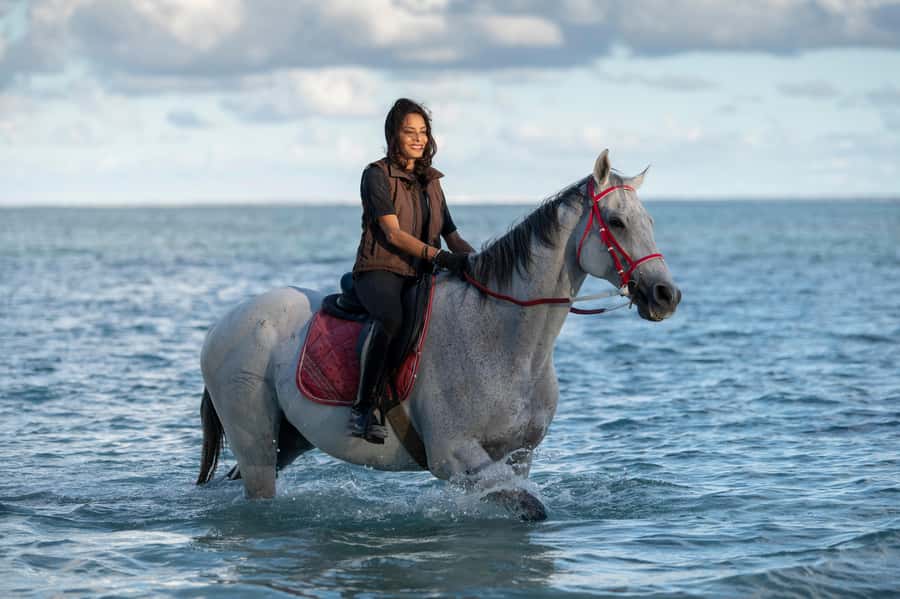 Mauritius: Horse riding on the deserted beach of Riambel - Personalized riding, from walk to canter