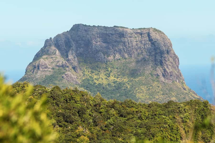 Le Morne Brabant above the south-west lagoon at first light