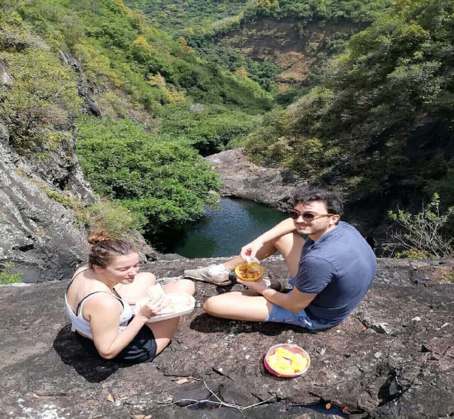 Mauritius: Tamarind Falls Guided Hike with Swim and Lunch - Waterfall plateaus and the seven-meter drop jump, with a non-jumper path