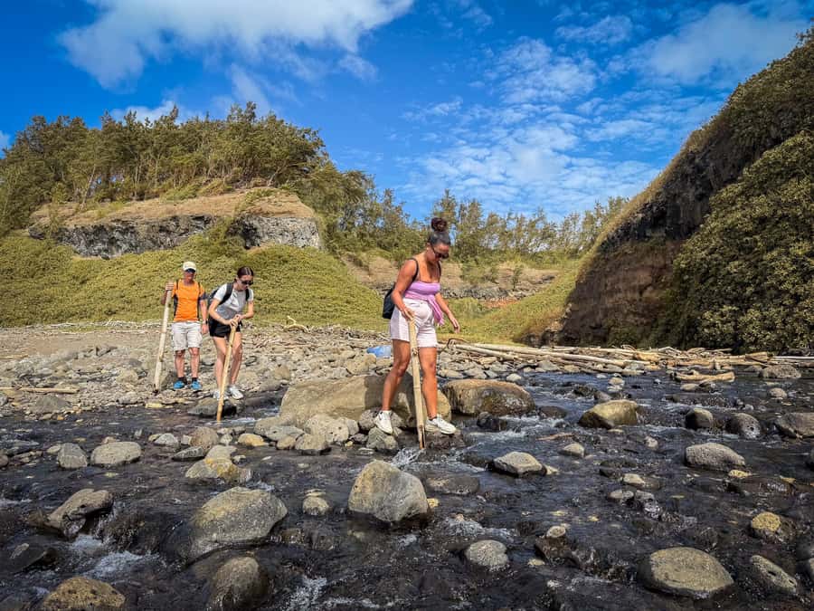 Mauritius: The Wild South Hiking Tour with a Guide - Crossing to Gris Gris natural pool: waves, fish, and wet feet