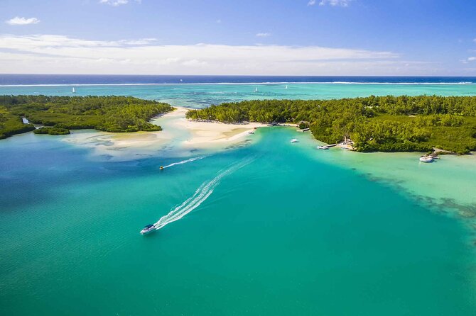 Private speed boat to Ile aux Cerfs full-day Incl: Lunch & Transfer - GRSE Waterfalls from the canal: monkeys, fruit bats, and sea-level views